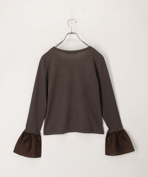 fredy couleur（フレディクルール）の「異素材フリル袖リブカットソー（Tシャツ/カットソー・レディース・オフホワイト/ベージュ/ブラウン・38）」の7枚目の写真