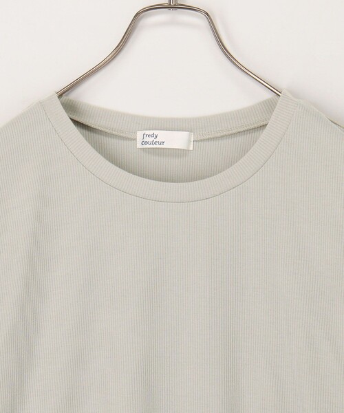 fredy couleur（フレディクルール）の「異素材フリル袖リブカットソー（Tシャツ/カットソー・レディース・オフホワイト/ベージュ/ブラウン・38）」の8枚目の写真