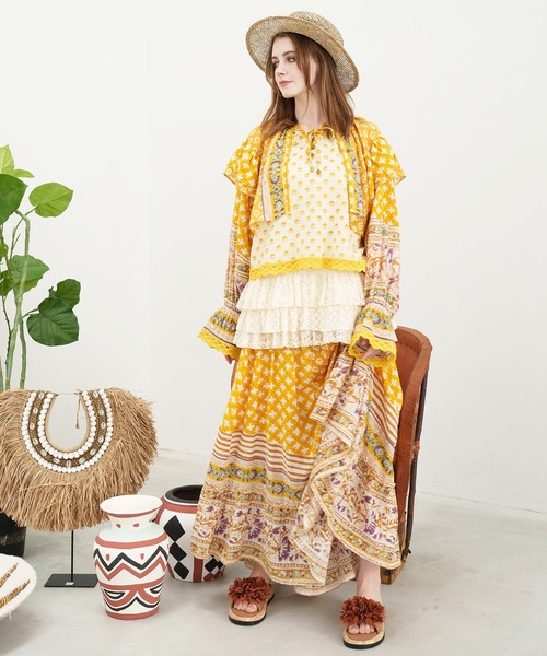 チャイハネ（チャイハネ）の「【チャイハネ】カリシュマトップス（その他トップス・レディース・イエロー/ベージュ/ブルー・FREE）」の6枚目の写真