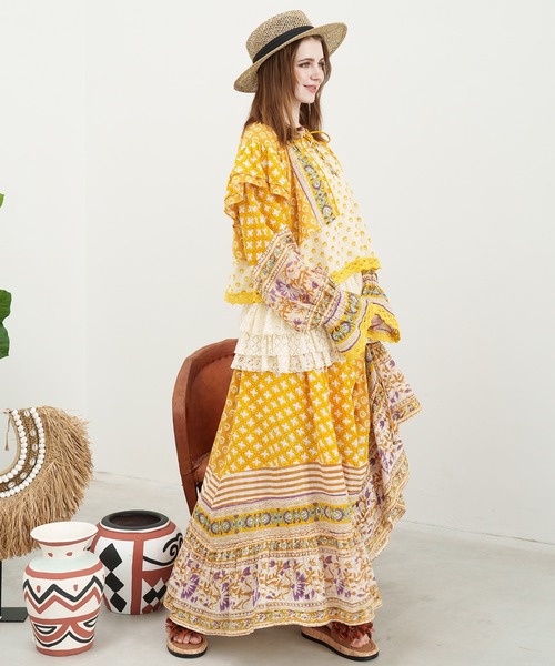 チャイハネ（チャイハネ）の「【チャイハネ】カリシュマトップス（その他トップス・レディース・イエロー/ベージュ/ブルー・FREE）」の14枚目の写真