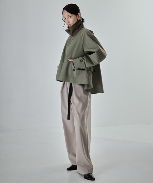 STUDIOUS（ステュディオス）の「【STUDIOUS/ステュディオス】Short Balmacaan Blouson/ショートトレンチ（ブルゾン・レディース・アイボリー/カーキ/ブラック・FREE）」の17枚目の写真