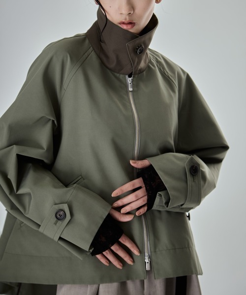 STUDIOUS（ステュディオス）の「【STUDIOUS/ステュディオス】Short Balmacaan Blouson/ショートトレンチ（ブルゾン・レディース・アイボリー/カーキ/ブラック・FREE）」の21枚目の写真