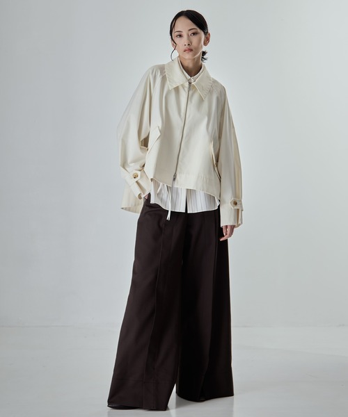 STUDIOUS（ステュディオス）の「【STUDIOUS/ステュディオス】Short Balmacaan Blouson/ショートトレンチ（ブルゾン・レディース・アイボリー/カーキ/ブラック・FREE）」の5枚目の写真