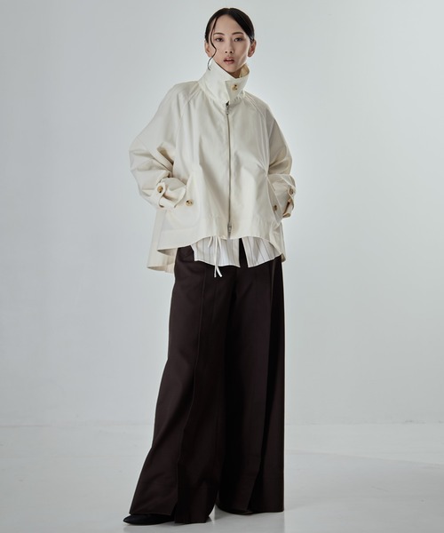 STUDIOUS（ステュディオス）の「【STUDIOUS/ステュディオス】Short Balmacaan Blouson/ショートトレンチ（ブルゾン・レディース・アイボリー/カーキ/ブラック・FREE）」の6枚目の写真