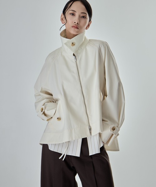 STUDIOUS（ステュディオス）の「【STUDIOUS/ステュディオス】Short Balmacaan Blouson/ショートトレンチ（ブルゾン・レディース・アイボリー/カーキ/ブラック・FREE）」の10枚目の写真