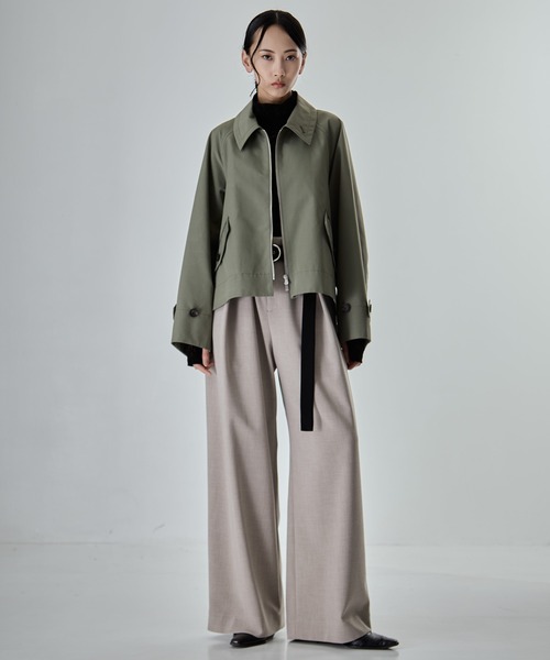 STUDIOUS（ステュディオス）の「【STUDIOUS/ステュディオス】Short Balmacaan Blouson/ショートトレンチ（ブルゾン・レディース・アイボリー/カーキ/ブラック・FREE）」の16枚目の写真