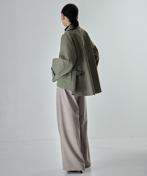 STUDIOUS（ステュディオス）の「【STUDIOUS/ステュディオス】Short Balmacaan Blouson/ショートトレンチ（ブルゾン・レディース・アイボリー/カーキ/ブラック・FREE）」の18枚目の写真