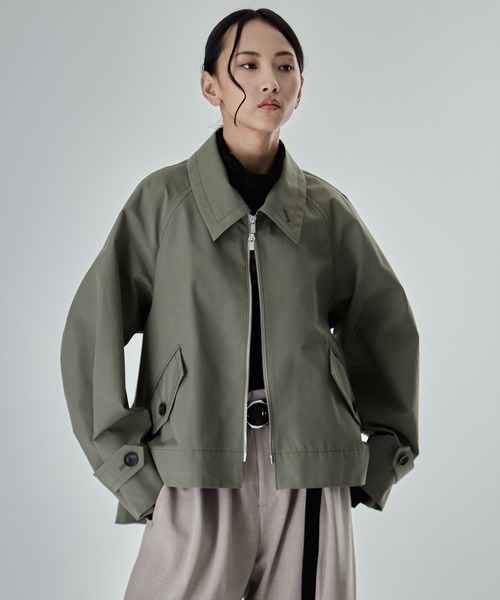 STUDIOUS（ステュディオス）の「【STUDIOUS/ステュディオス】Short Balmacaan Blouson/ショートトレンチ（ブルゾン・レディース・アイボリー/カーキ/ブラック・FREE）」の20枚目の写真