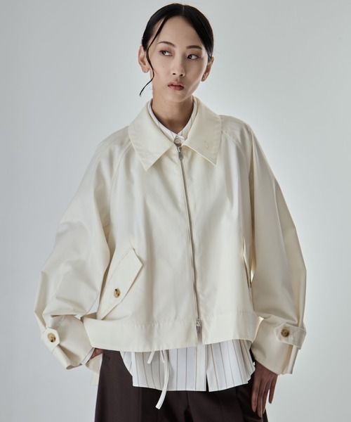 STUDIOUS（ステュディオス）の「【STUDIOUS/ステュディオス】Short Balmacaan Blouson/ショートトレンチ（ブルゾン・レディース・アイボリー/カーキ/ブラック・FREE）」の11枚目の写真