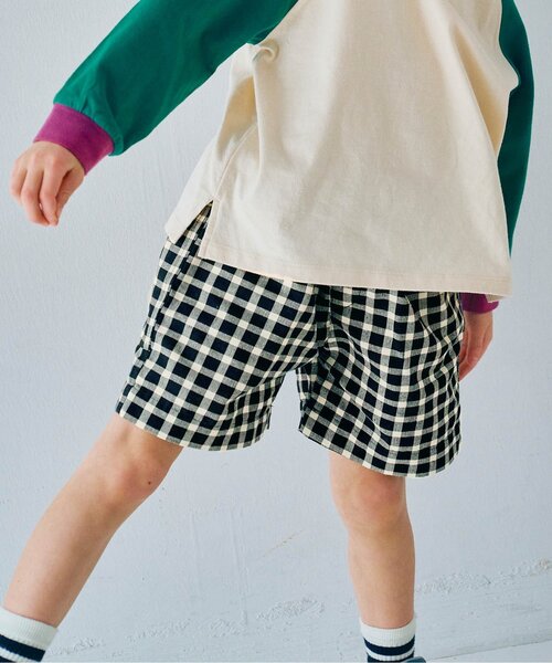 p.premier（ピードットプルミエ）の「先染めチェックハーフパンツ（その他パンツ・キッズ・イエロー/ブラック/グリーン/レッド・80/90/100/110/120/130/140）」の2枚目の写真