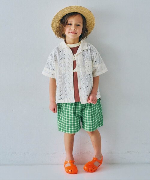 p.premier（ピードットプルミエ）の「先染めチェックハーフパンツ（その他パンツ・キッズ・イエロー/ブラック/グリーン/レッド・80/90/100/110/120/130/140）」の9枚目の写真