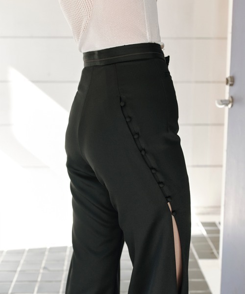 TELOPLAN(テーロプラン)の「【TELOPLAN】26SS新作 Aoi Straight Trousers / アオイストレートトラウザー(スラックス・レディース・グレー/ブラック・M/S/L)」の9枚目の写真