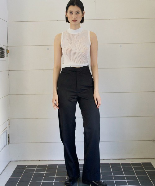 TELOPLAN(テーロプラン)の「【TELOPLAN】26SS新作 Aoi Straight Trousers / アオイストレートトラウザー(スラックス・レディース・グレー/ブラック・M/S/L)」の5枚目の写真