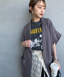 nenom（ネノム）の「【WEB先行予約】[nenom ネノム] ハーフスリーブ シアーテーラードジャケット(限定展開)（その他アウター）」