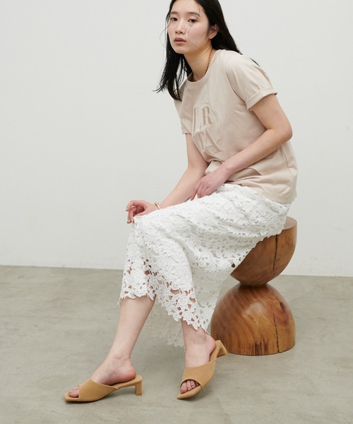 LARUTA（ラルータ）の「【LARUTA】刺繍レーススカート（スカート・レディース・オフホワイト/ネイビー/ダークブラウン・FREE）」の18枚目の写真