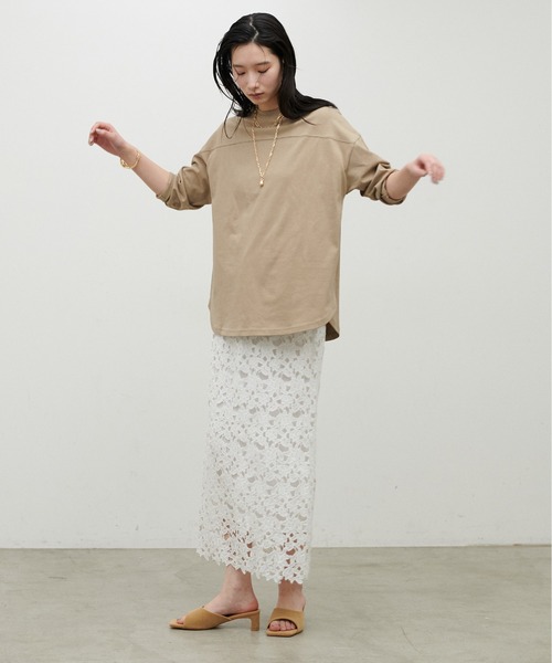 LARUTA（ラルータ）の「【LARUTA】刺繍レーススカート（スカート・レディース・オフホワイト/ネイビー/ダークブラウン・FREE）」の9枚目の写真