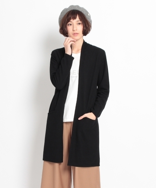 THE EMPORIUM（ジエンポリアム）の「ロングカーディガン（カーディガン/ボレロ・レディース・ブラック/グレー/ブルー/ホワイト・40/38）」の6枚目の写真