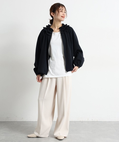 studio CLIP（スタディオクリップ）の「綺麗めタックストレートパンツ[プチ・プラスサイズあり]（その他パンツ・レディース・ダークグレー/ブラウン/アイボリー・ﾌﾘｰ(L)/PF/FREE）」の16枚目の写真