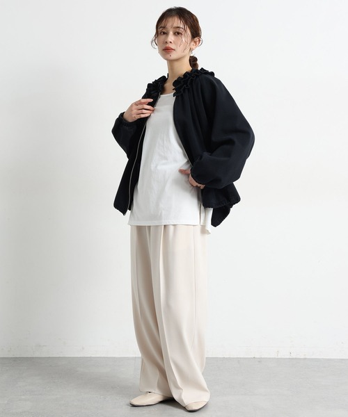 studio CLIP（スタディオクリップ）の「綺麗めタックストレートパンツ[プチ・プラスサイズあり]（その他パンツ・レディース・ダークグレー/ブラウン/アイボリー・ﾌﾘｰ(L)/PF/FREE）」の17枚目の写真