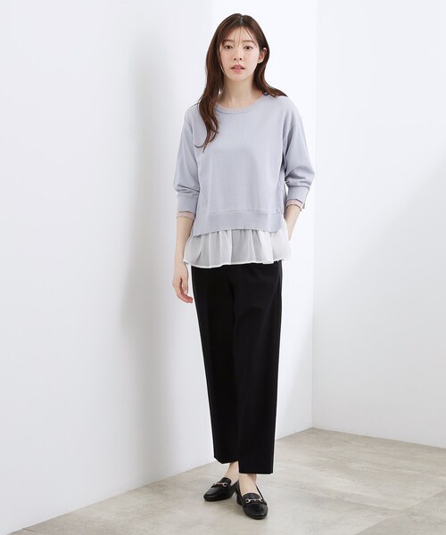 grove(グローブ)の「【洗える/体型カバー】レイヤード風、配色ニットプルオーバー(ニット/セーター・レディース・ホワイト系7/ライトグレー系4/ネイビー系4/ピンク系1・03/02/05/04/01)」の11枚目の写真