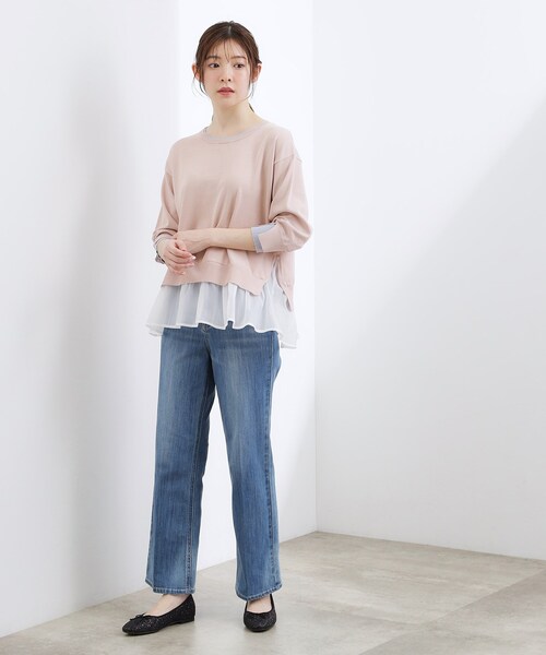 grove(グローブ)の「【洗える/体型カバー】レイヤード風、配色ニットプルオーバー(ニット/セーター・レディース・ホワイト系7/ライトグレー系4/ネイビー系4/ピンク系1・03/02/05/04/01)」の16枚目の写真