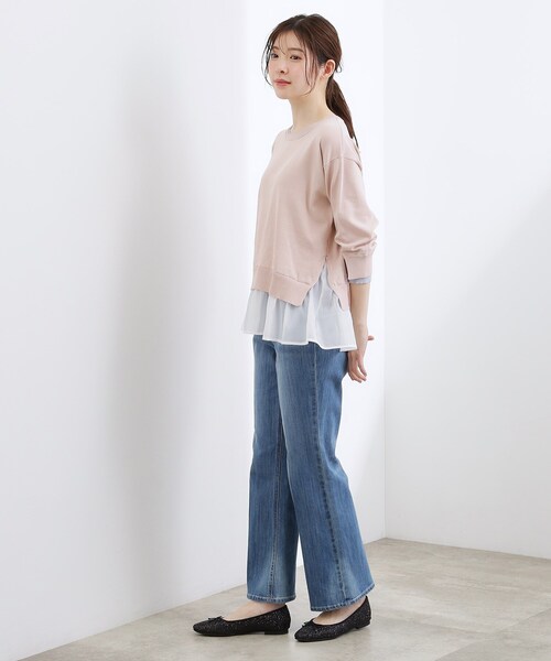 grove(グローブ)の「【洗える/体型カバー】レイヤード風、配色ニットプルオーバー(ニット/セーター・レディース・ホワイト系7/ライトグレー系4/ネイビー系4/ピンク系1・03/02/05/04/01)」の17枚目の写真