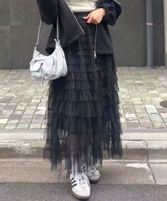 BLACK TULLE RAFFLE SKIRT（スカート）｜Ameri（アメリ）の