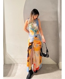 Desigual | 抽象フラワードロストロングワンピース(ワンピース)