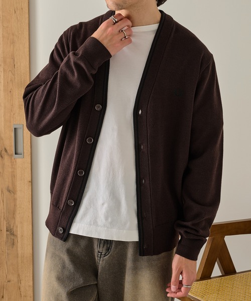 FRED PERRY（フレッドペリー）の「【FRED PERRY】CLASSIC CARDIGAN K3300/クラシックカーディガン（カーディガン/ボレロ・レディース・ブラウン/ブラック・S/L/M/XL）」の13枚目の写真