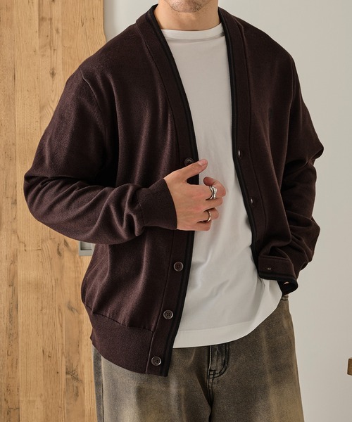 FRED PERRY（フレッドペリー）の「【FRED PERRY】CLASSIC CARDIGAN K3300/クラシックカーディガン（カーディガン/ボレロ・レディース・ブラウン/ブラック・S/L/M/XL）」の15枚目の写真