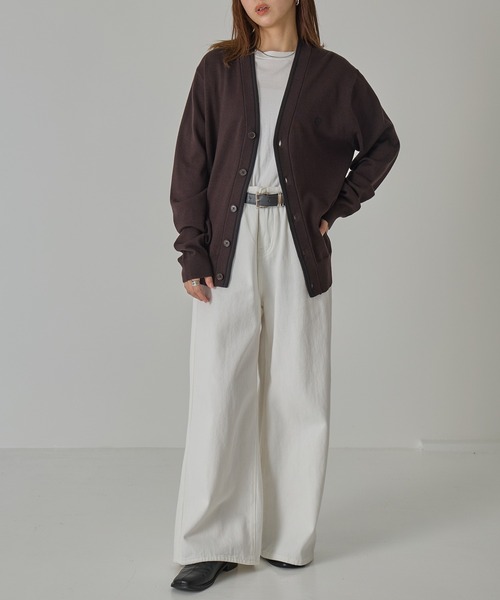 FRED PERRY（フレッドペリー）の「【FRED PERRY】CLASSIC CARDIGAN K3300/クラシックカーディガン（カーディガン/ボレロ・レディース・ブラウン/ブラック・S/L/M/XL）」の9枚目の写真