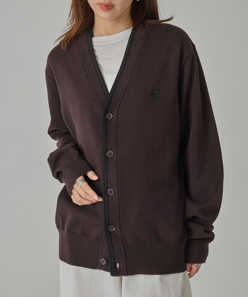 FRED PERRY（フレッドペリー）の「【FRED PERRY】CLASSIC CARDIGAN K3300/クラシックカーディガン（カーディガン/ボレロ・レディース・ブラウン/ブラック・S/L/M/XL）」の5枚目の写真