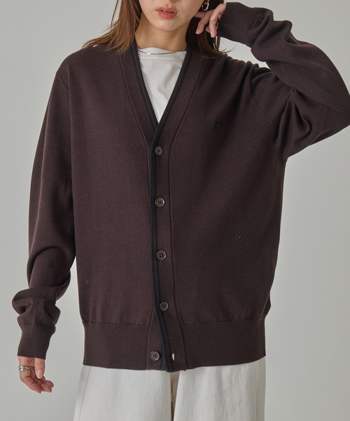 FRED PERRY（フレッドペリー）の「【FRED PERRY】CLASSIC CARDIGAN K3300/クラシックカーディガン（カーディガン/ボレロ・レディース・ブラウン/ブラック・S/L/M/XL）」の6枚目の写真