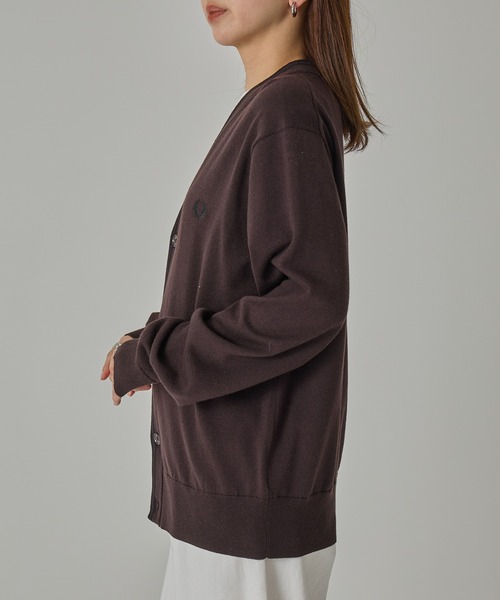 FRED PERRY（フレッドペリー）の「【FRED PERRY】CLASSIC CARDIGAN K3300/クラシックカーディガン（カーディガン/ボレロ・レディース・ブラウン/ブラック・S/L/M/XL）」の7枚目の写真