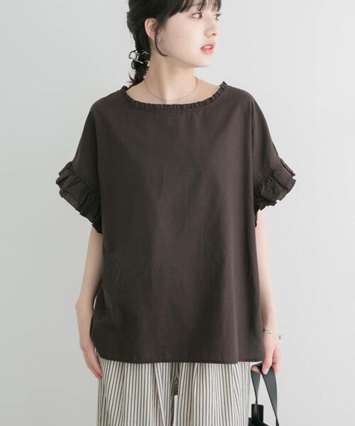 ITEMS URBANRESEARCH(アイテムズ アーバンリサーチ)の「ダブルフリルブラウス(シャツ/ブラウス・レディース・ホワイト/ストライプ/ブラウン/ラベンダー・FREE)」の3枚目の写真