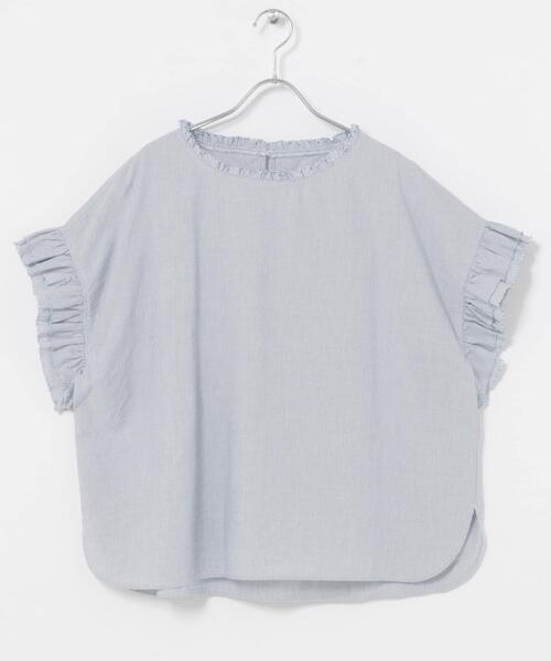 ITEMS URBANRESEARCH(アイテムズ アーバンリサーチ)の「ダブルフリルブラウス(シャツ/ブラウス・レディース・ホワイト/ストライプ/ブラウン/ラベンダー・FREE)」の7枚目の写真
