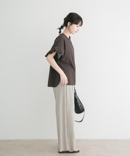 ITEMS URBANRESEARCH(アイテムズ アーバンリサーチ)の「ダブルフリルブラウス(シャツ/ブラウス・レディース・ホワイト/ストライプ/ブラウン/ラベンダー/ブラック・FREE)」の7枚目の写真