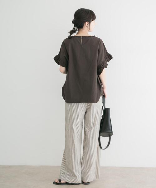 ITEMS URBANRESEARCH(アイテムズ アーバンリサーチ)の「ダブルフリルブラウス(シャツ/ブラウス・レディース・ホワイト/ストライプ/ブラウン/ラベンダー/ブラック・FREE)」の8枚目の写真