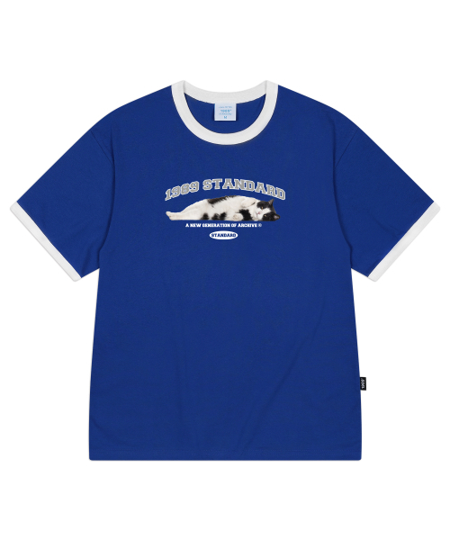 1989STANDARD(1989スタンダード)の「ARCH CHARMING CAT クールコットンリンガー半袖(SRSSTD-0040)(Tシャツ/カットソー・メンズ・ライトグレー/ブラック/ブルー/アイボリー・MEDIUM/X-LARGE/LARGE)」の7枚目の写真