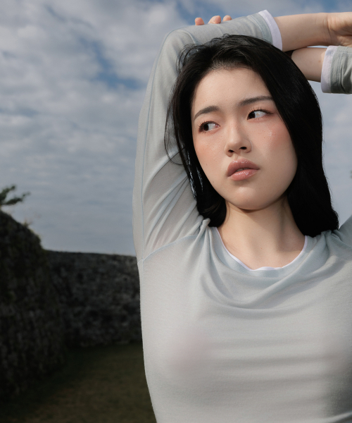 DEHEVE（デヘヴェ）の「Double Layered Long Sleeve [Sky Blue]（Tシャツ/カットソー・レディース・スカイブルー・FREE）」の3枚目の写真