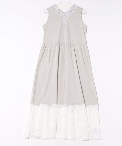 カヤ（カヤ）の「【カヤ】透き花インナーノースリーブワンピース（ワンピース・レディース・ホワイト/ブルー/スミクロ・FREE）」の2枚目の写真