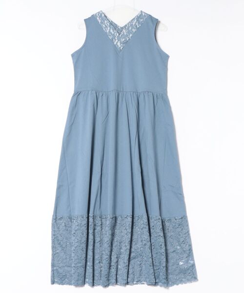 カヤ（カヤ）の「【カヤ】透き花インナーノースリーブワンピース（ワンピース・レディース・ホワイト/ブルー/スミクロ・FREE）」の3枚目の写真