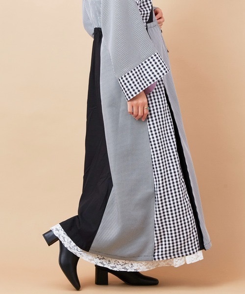 カヤ（カヤ）の「【カヤ】透き花インナーノースリーブワンピース（ワンピース・レディース・ホワイト/ブルー/スミクロ・FREE）」の9枚目の写真