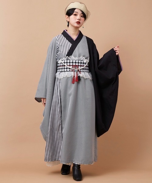 カヤ（カヤ）の「【カヤ】透き花インナーノースリーブワンピース（ワンピース・レディース・ホワイト/ブルー/スミクロ・FREE）」の5枚目の写真