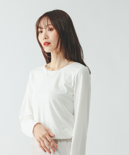 GLOBAL WORK(グローバルワーク)の「Fffit エフィット/やわらかストレッチクルー長袖T/645033(Tシャツ/カットソー・レディース・ブラック/グレー/ホワイト系その他2/ダークブラウン・X-LARGE/MEDIUM/LARGE/SMALL)」の8枚目の写真