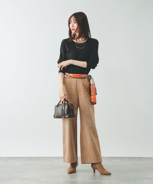GLOBAL WORK(グローバルワーク)の「Fffit エフィット/やわらかストレッチクルー長袖T/645033(Tシャツ/カットソー・レディース・ブラック/グレー/ホワイト系その他2/ダークブラウン・X-LARGE/MEDIUM/LARGE/SMALL)」の9枚目の写真