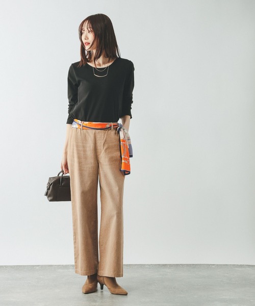 GLOBAL WORK(グローバルワーク)の「Fffit エフィット/やわらかストレッチクルー長袖T/645033(Tシャツ/カットソー・レディース・ブラック/グレー/ホワイト系その他2/ダークブラウン・X-LARGE/MEDIUM/LARGE/SMALL)」の10枚目の写真