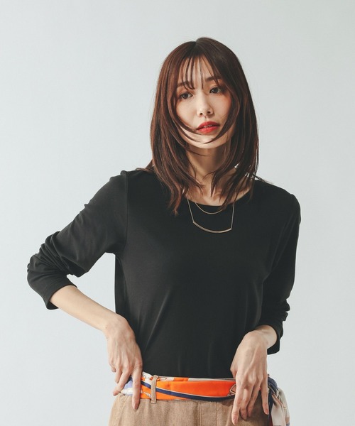 GLOBAL WORK(グローバルワーク)の「Fffit エフィット/やわらかストレッチクルー長袖T/645033(Tシャツ/カットソー・レディース・ブラック/グレー/ホワイト系その他2/ダークブラウン・X-LARGE/MEDIUM/LARGE/SMALL)」の11枚目の写真