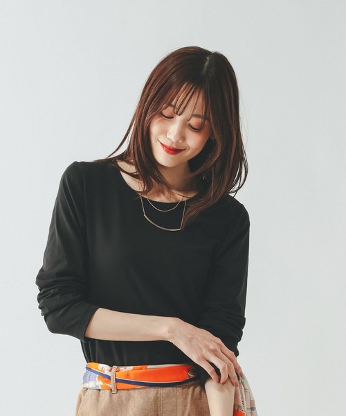 GLOBAL WORK(グローバルワーク)の「Fffit エフィット/やわらかストレッチクルー長袖T/645033(Tシャツ/カットソー・レディース・ブラック/グレー/ホワイト系その他2/ダークブラウン・X-LARGE/MEDIUM/LARGE/SMALL)」の12枚目の写真