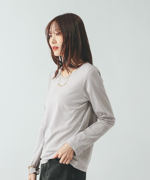 GLOBAL WORK(グローバルワーク)の「Fffit エフィット/やわらかストレッチクルー長袖T/645033(Tシャツ/カットソー・レディース・ブラック/グレー/ホワイト系その他2/ダークブラウン・X-LARGE/MEDIUM/LARGE/SMALL)」の17枚目の写真